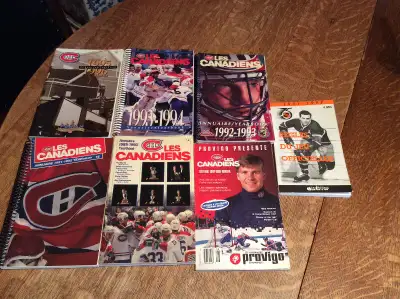 Vintage Les CANADIENS  7 livres hockey an 1989 à 1996, View more