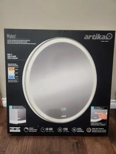 LED Bathroom Mirror 28" – Integrated Front & Side Lighting, Defo, View more