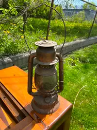 Vintage Beacon Metal Lantern with Glass Globe