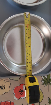 Double Stainless Steel Bowls on Non Slid Plastic Mat