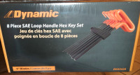DYNAMIC TOOLS 8 Piece 9 inch Long Loop Handle, SAE Hex Key Set