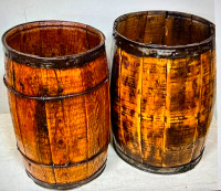 4 WOODEN BARRELS MID SIZE - STUNNING LOOK - $79 EACH