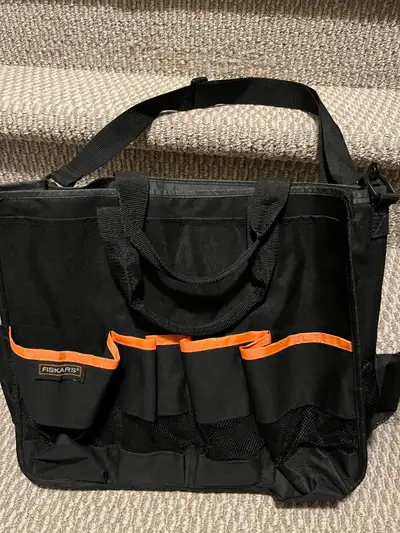NEW FISKARS black garden tool bag- has 2 handles&shoulder strap, View more