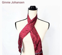 Unisex Vintage 100% Silk Ginnie Johansen  Bow Tie