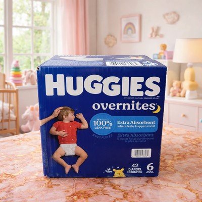 Retail Price $37-Huggies Overnites Nighttime Baby Diapers,Size 6, View more