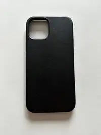 iPhone 12 black leather case 