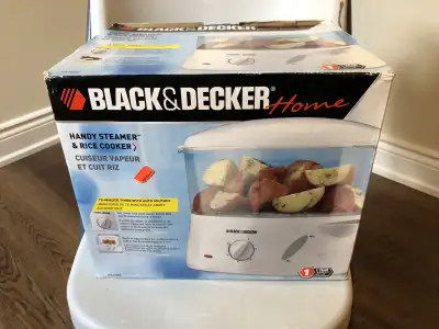 Here is a great electric steamer that’s brand new sealed in box. Specs: -4 qrt basket with built in...