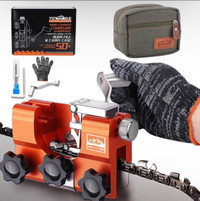 Chainsaw Sharpener Jig Kit with Tungsten Burr & storage bag