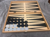 Vintage Retro LARGE 16” CHESS CHECKER BACKGAMMON SOLID WOOD GAME