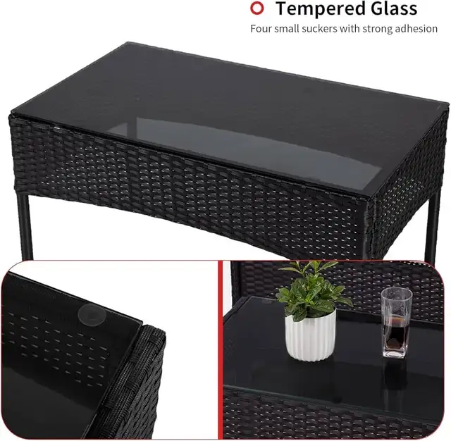 Set of 4 pieces Wicker Patio Furniture, Rustic Brown Color  in Patio & Garden Furniture in Markham / York Region - Image 7