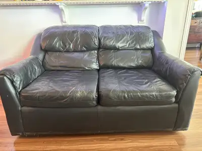 Black Leather Loveseat, View more