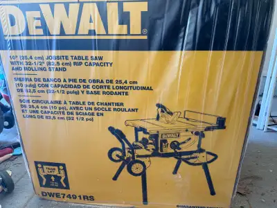 Dewalt 10” table saw with stand, View more