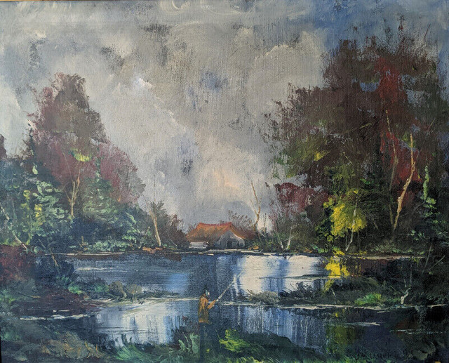 Claude Gianolla (1940-2009) Original Oil on Canvas Painting in Arts & Collectibles in Gatineau