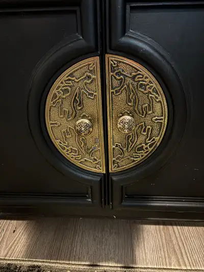 Beautiful Painted Black Wooden Storage End Table - $40, View more