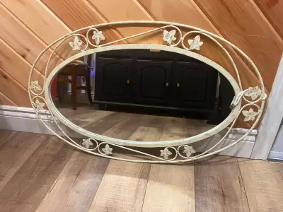 Steel Oval Mirror with Decorative Leaf design, View more