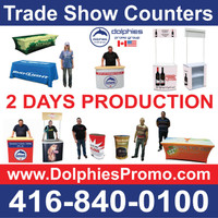 Custom PRINTED Promo Table Counter VENDOR Marketing Kiosk Booth