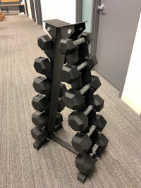 New 5-30Lb dumbbell set with rack