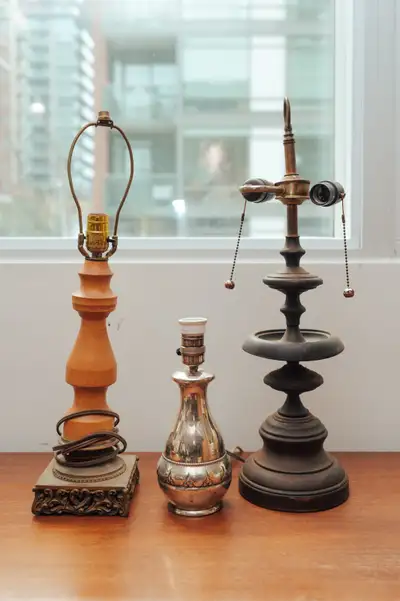 3 Vintage Table Lamps / Lamp Bases – Designer Prop Lot, View more