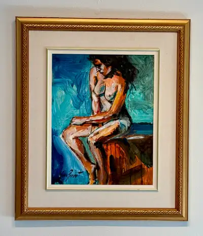 huile sur toile réalisée par Yvon Provost ( Montréal (1935 – Boucherville ). Après ses études univer...