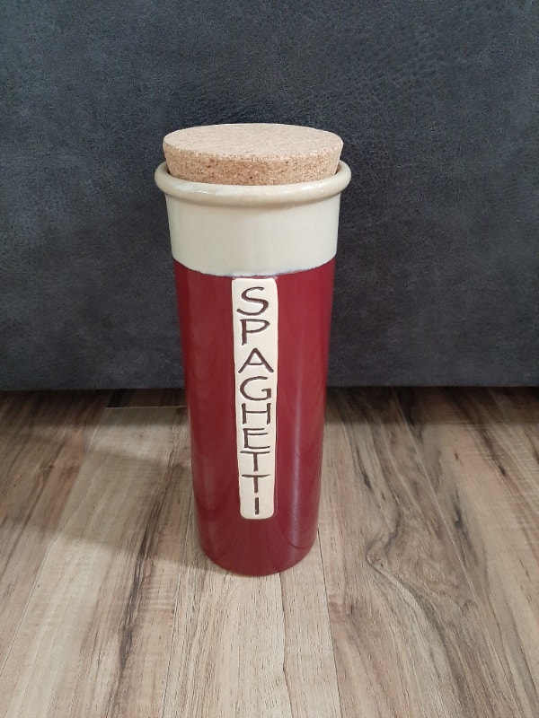 Stoneware Spaghetti canister / container (BUMBLEWEED POTTERY) Arts