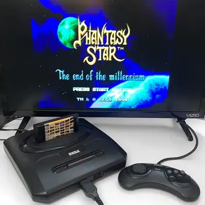 Sega Genesis with game library, View more