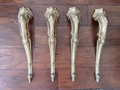Gold-Gilded Table Legs (Rococo Rival style, alloy metal), View more