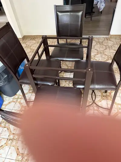 kitchen dinette set with glass table top, View more