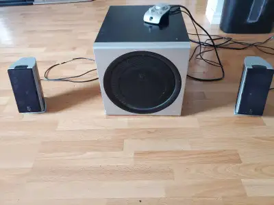 Logitech computer speakers. THX certified. Still sound really good.