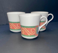 Corelle Corningware Sand Art Coffee Mugs Cups 3 USA Dinnerware