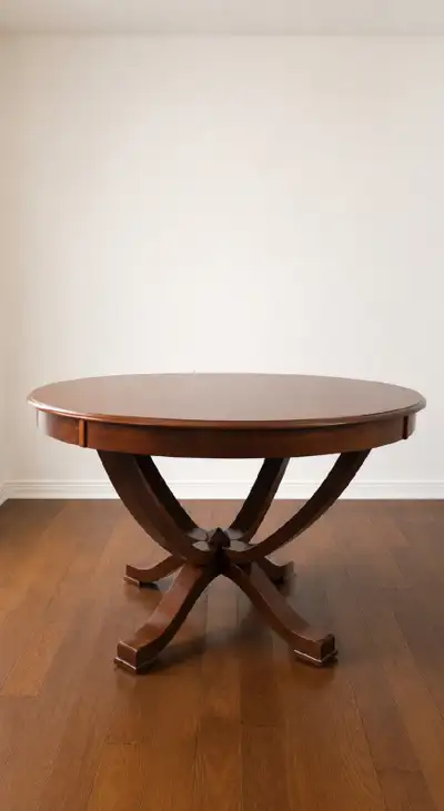 Solid Wood Round Dining Table + 2 Free Chairs, View more