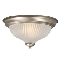 Hampton Bay 2-Light Pewter Flushmount Ceiling Light with Frosted