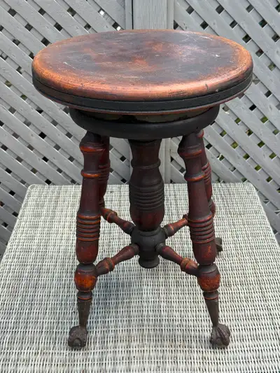 2 Antique Piano Stools, View more