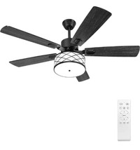 Ohniyou 52 Inch Farmhouse Ceiling Fan with Lights and Remote,3-L