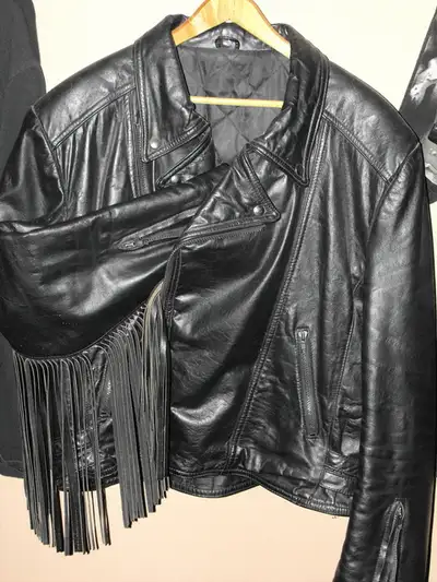 Mens Custom Leather Fringed Jacket  $350  Custom Made, View more