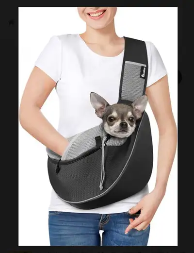 Small-Pawaboo Dog Sling Carrier, Dog Papoose with Zipper Touch P, View more