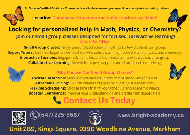 Summer-Math, Physics, and Chemistry Tutoring- Markham62864356031106121