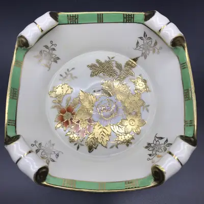 Art Deco Noritake Morimura Hand Painted Dish with Scroll Corners, View more