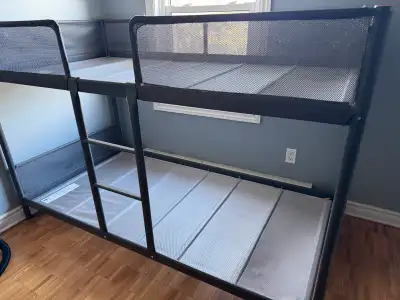Single bunk beds. Strong and dependable. Will be disassembled at time of pick up.