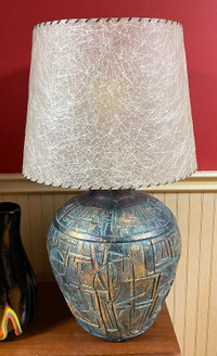 Mid Century Lamp with Fibreglass Shade