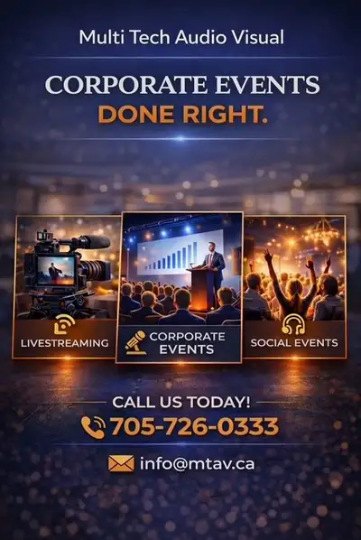 AV Equipment Rentals & Event Production in Barrie, ON, View more