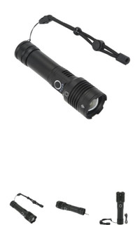 LED Flashlight, Aluminum Alloy IPX4 Waterproof 1800lm Type C Cha
