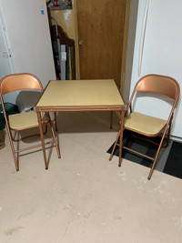 Vintage Card Table + 2 Chairs