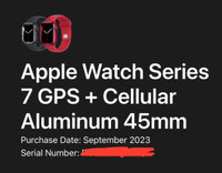 NEW Apple Watch Series 7 45mm Cellular (LTE+GPS) Midnight