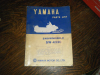 Yamaha SW-433C Snowmobile Parts List manual 1972