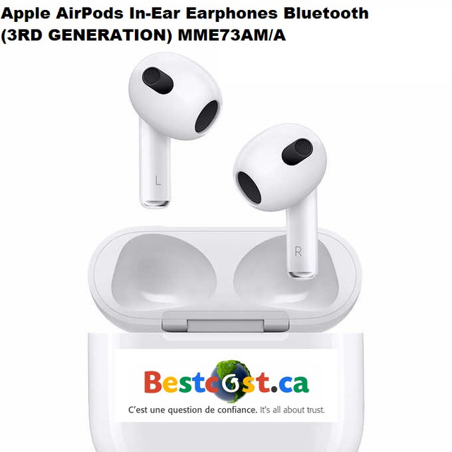Écouteurs Sans-Fil Bluetooth AirPods Apple (3ème GEN) MME73AM/A dans Écouteurs  à Laval/Rive Nord - Image 2