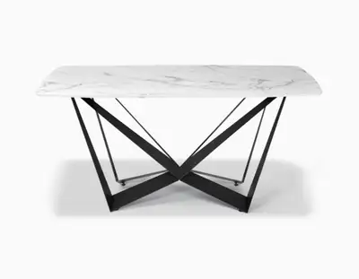 Marble Top Dining Table with Metal Feet, View more