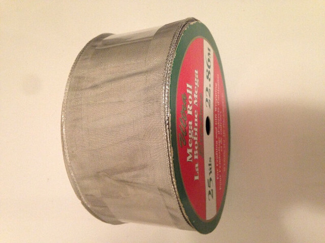 NEW! MEGA ROLL OF SILVER METALLIC  WIRED RIBBON in Hobbies & Crafts in Mississauga / Peel Region