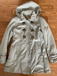 GUESS ladies size S jacket coat gray khaki soft warm insulated