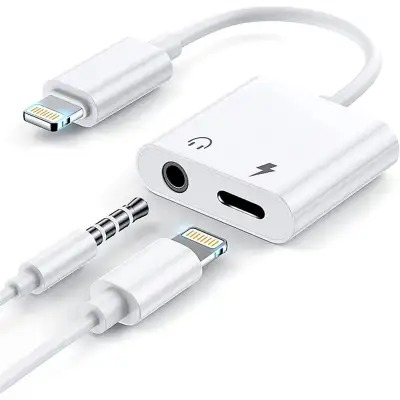 Headphone iphone adapter apple lightning to 3.5mm jack audio brand new / adapteur pour audio iphone...