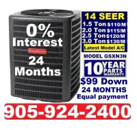 Carrier, Lennox Goodman Air Conditioner  from $99 Down. $110 /M